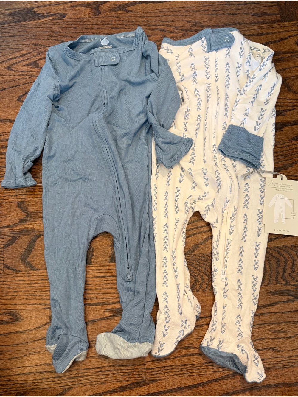 cloud island Blue and White Arrow Footed One-Piece Set
